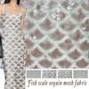 Mesh Base Cloth Sequin Embroidery Fabric Round Bead Sequin  Lace Mesh Fabric For Diy Dewing Evening Dress Performance Clothes