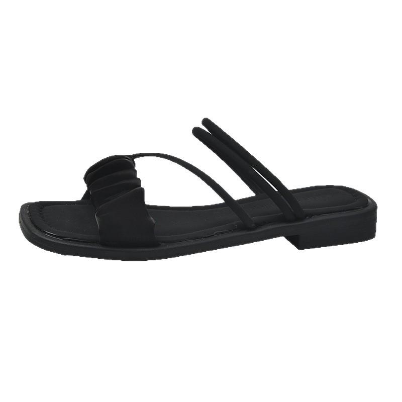 French Fairy Wind Flat Sandals Female Summer Fashion with Skirt 2025 New High-end Roman Beach Sandals