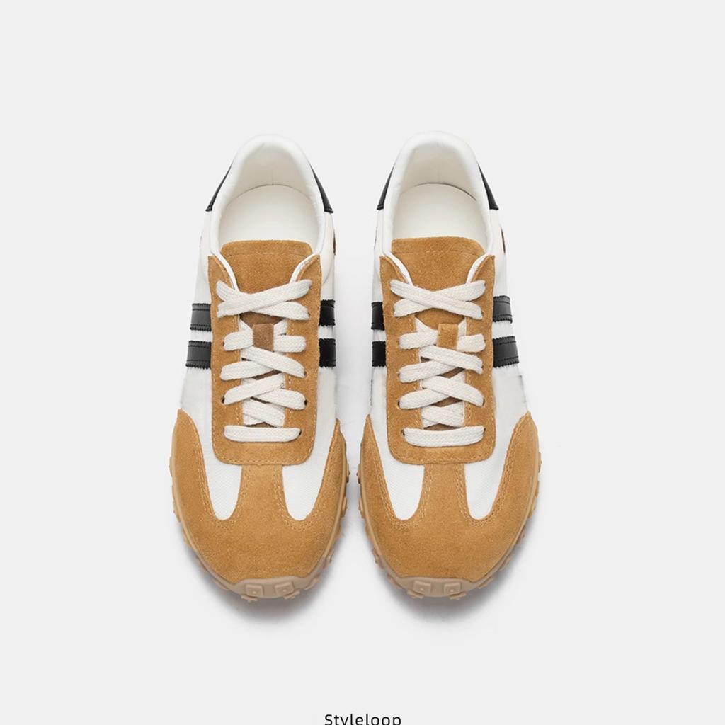 Leather Retro Soft-soled German Training Shoes Color Matching Platform Sports and Leisure Board Shoes 2025 Spring New Forrest Gump Shoes Women
