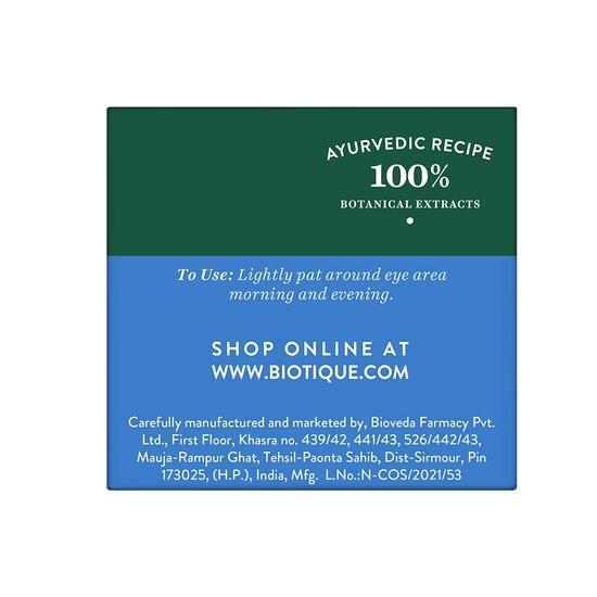 Biotique Bio Seaweed Revitalizing Anti Fatigue Eye Gel | Odpowiedni dla każdego rodzaju skóry | 15G, 1 sztuka