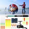 Fishing Rod and Reel Combo 127pcs Fishing Tackle Set Telescopic Fishing Rod Pole with Spinning Reel Floats Hooks
