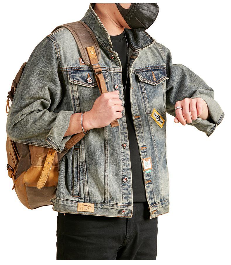 Xintang Men's Wear | Retro Denim Jacket - Trendy Loose Fit, Casual Hong Kong Style for Spring and Autumn