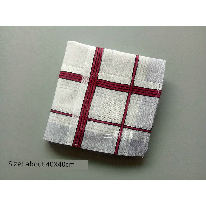 

40x40см Заказ для внешней торговли Качественный носовой платок с атласной полоской Red lattice
