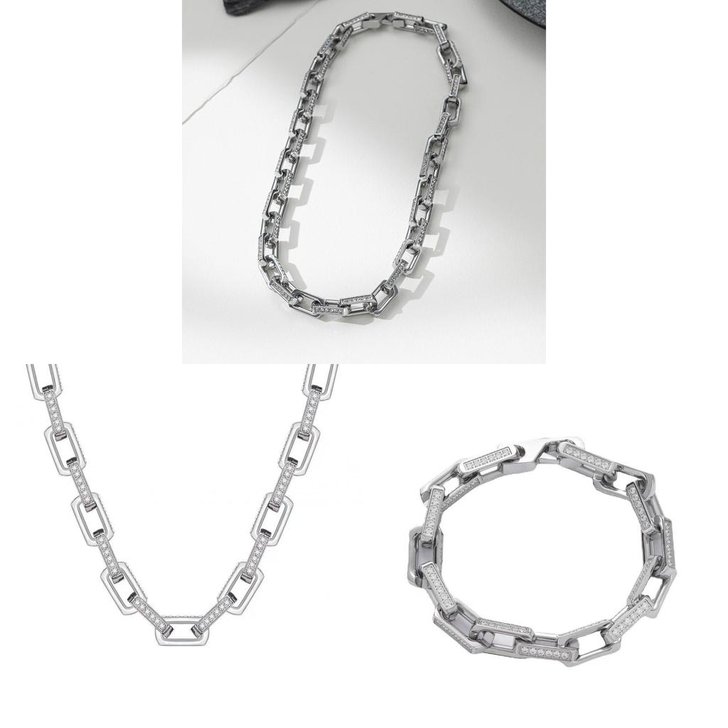 Titanium Steel Diamond Inlaid Hiphop Bracelet For Men Women Gift Choice