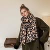 Printed Leopard Cashmere Scarf For Women Winter Shawl Windproof Protection Outdoor Keep Warm Scarves Wrap  210*80Cm