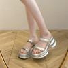 2025 high-end thick-soled slippers women's summer outer wear new summer small thick-soled beach with skirt cool slippers