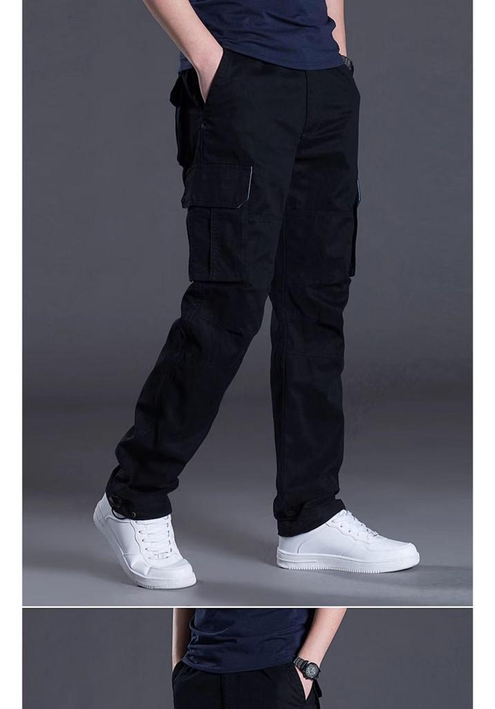 2025 Men's Multi-Pocket Loose Work Pants, Spring/Autumn Casual Straight-Leg Style