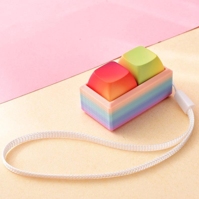 Portable Small Size Stress Relief Toy with Button Lanyard Pocket Fidget Toy for Anxiety Alleviation Commute Daily Use