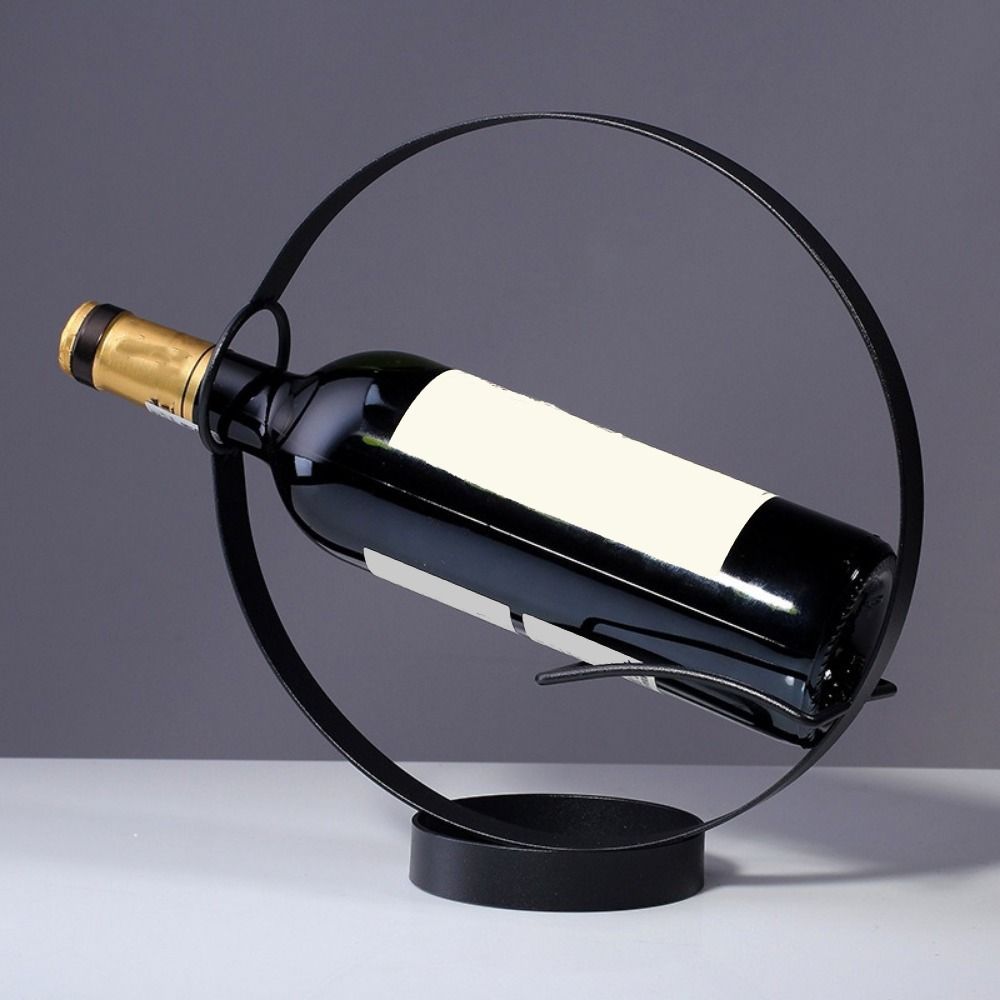 Gold Red Wine Rack Single Wine Bottle Rack Modern Iron Round Wine Rack  Restaurant