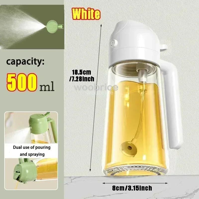 Bottiglia in Vetro a Doppio Uso per Olio Spruzzatore da Cucina Bottiglia Spruzzatrice per Oli da Cucina Lattina Spray per Oli da Cucina Bottiglia Spruzzatrice per Olio a Prova di Perdite Domestica