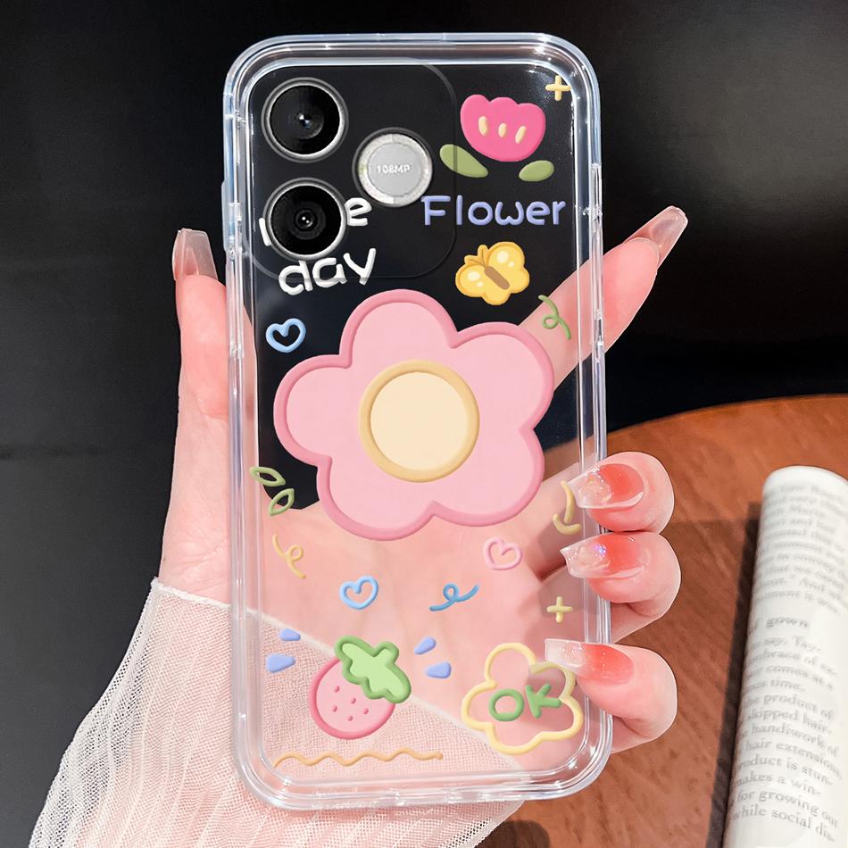 Phone Case For Honor 600 Lite 500 Smart 5G Cute Fish Bubble Phone Cover Soft Transparent Silicone Anti Slip Lightweight Funda