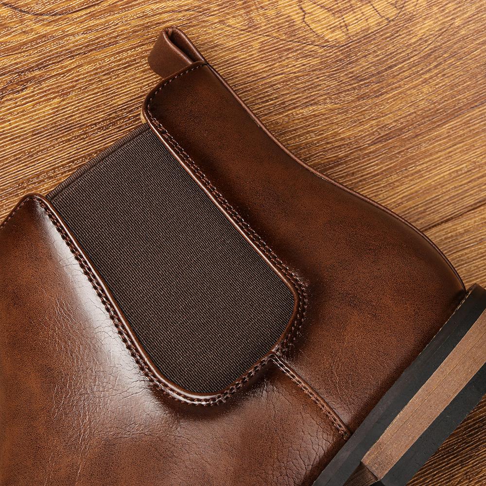 Neue Chelsea Herrenstiefel Modemarke Bequeme Lederstiefel