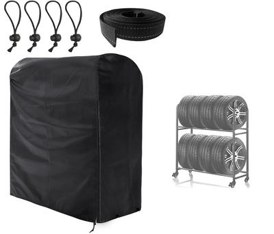 Outdoor Tire Rack Cover, Holds 8 Tires, 420D Thick, Waterproof, SUV Use, UV Protection, Durable, Prevents Deterioration and Dirt, Includes Storage Bag