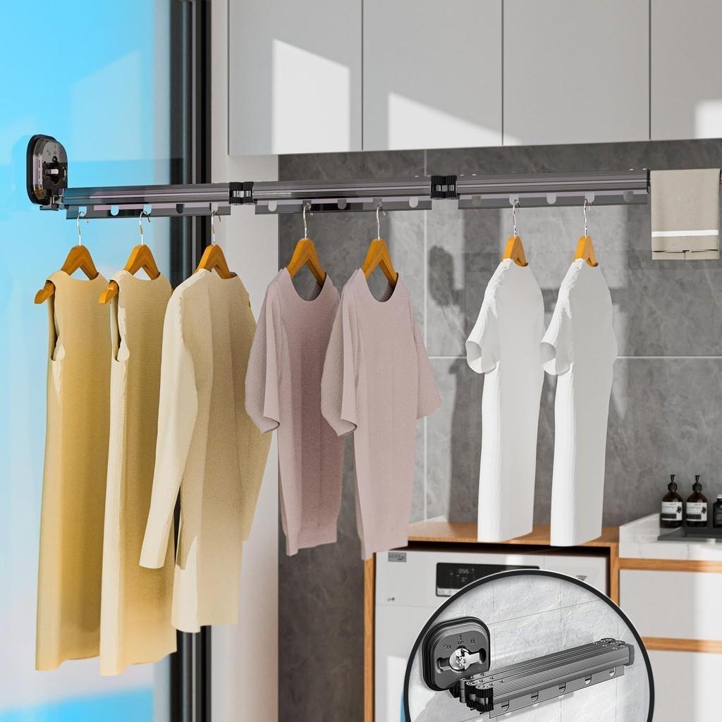 Väggmonterat Osynligt Klädtorkverktyg Utdragbart Klädtorkställ Hushåll Vikbart Klädhängarställ