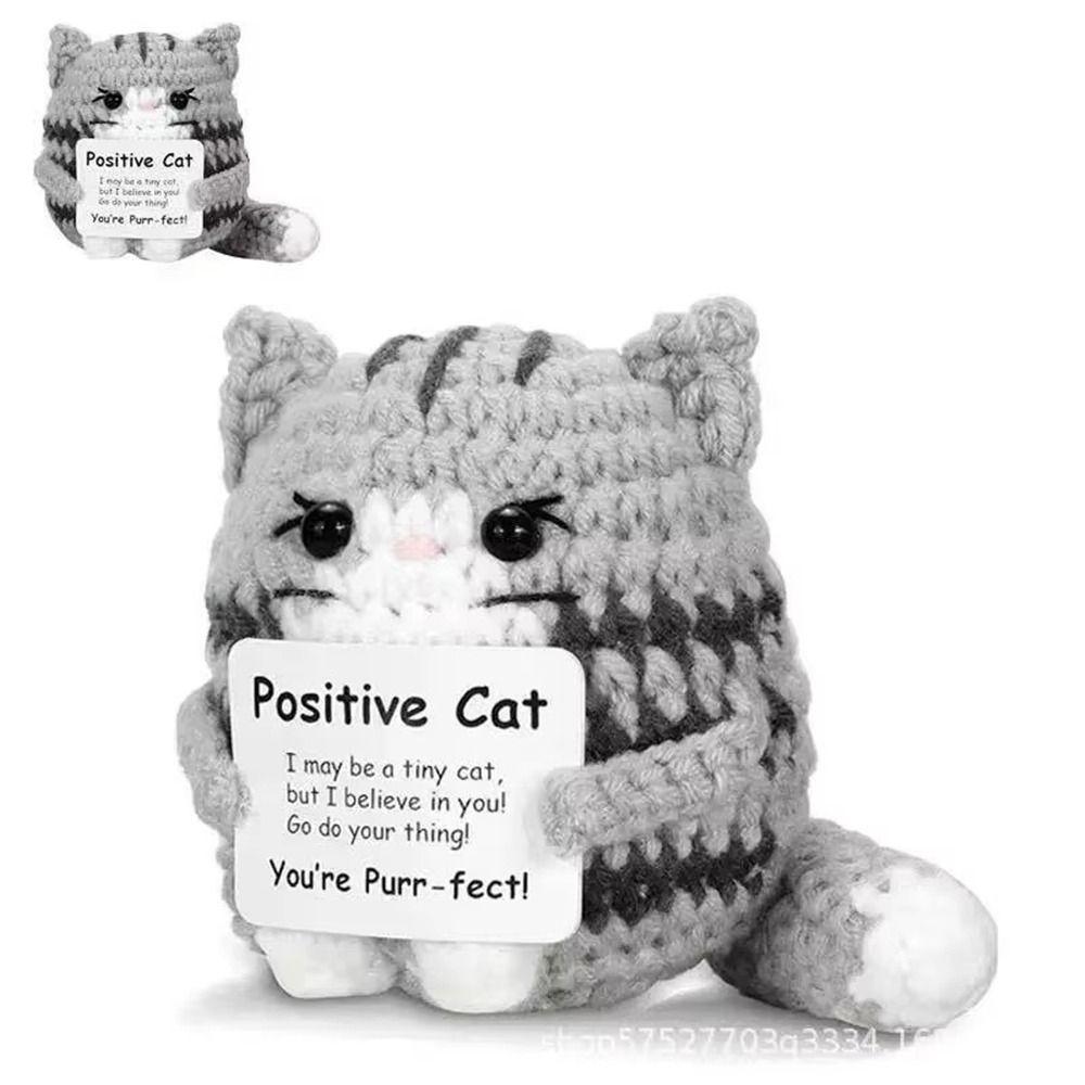 Carton Yarn Crochet Cat Doll Handmade Knitted Cute Handmade Knitted Doll Crochet Christmas Party Gifts Room Decor