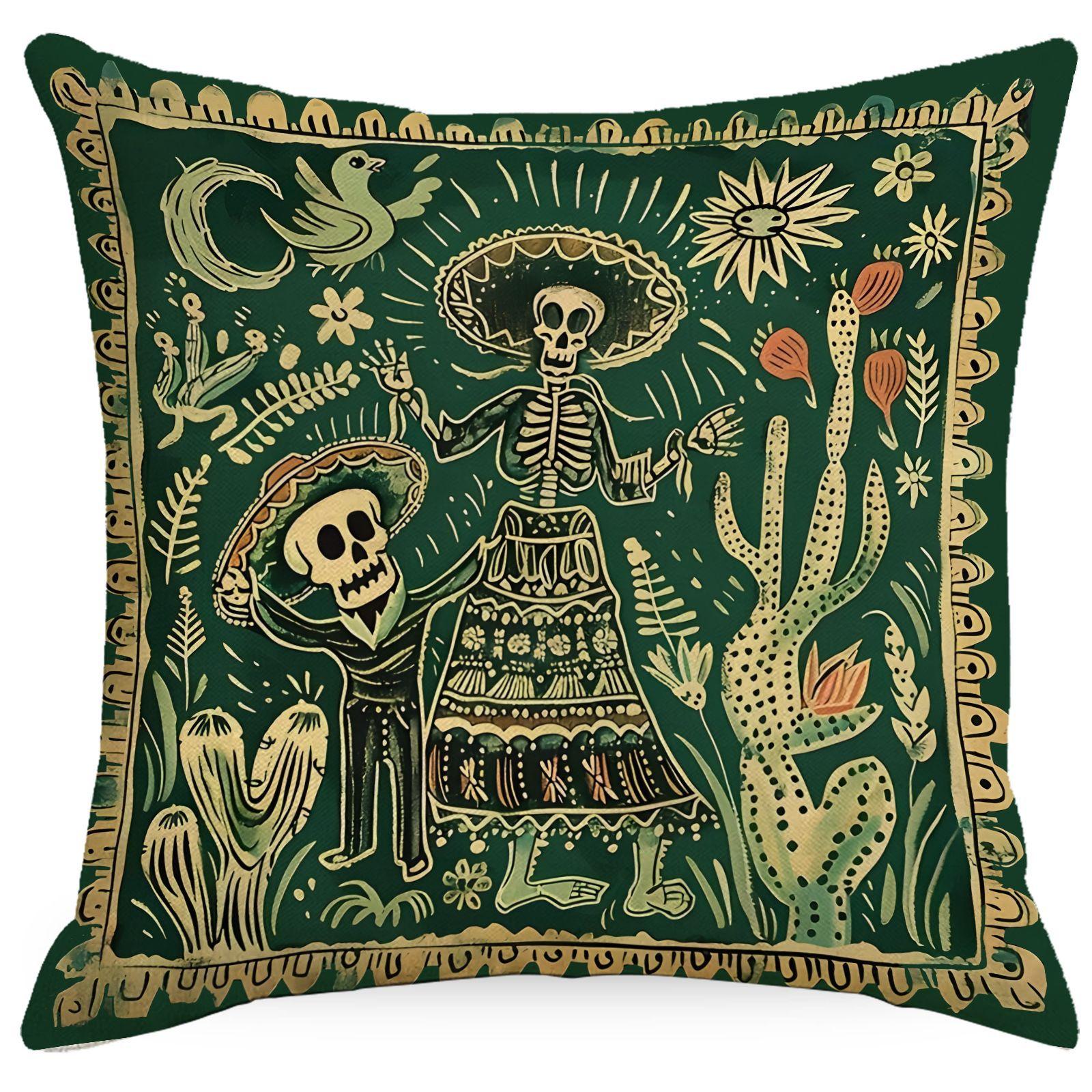 

New Light Luxury Halloween Retro Pillowcase Home Holiday Sofa Cushion Pillowcase Decoration 45 * 45Cm linen single-sided without core