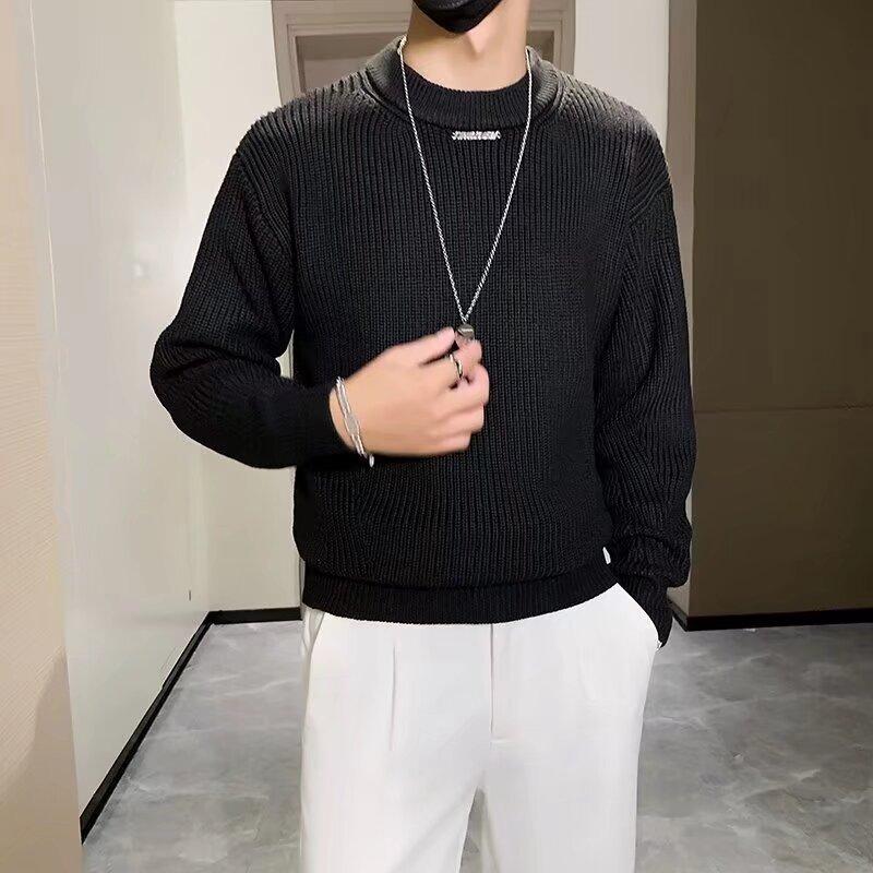 

Весна 2024 мужской свитер пэчворк разных цветов приятная для кожи ткань модный универсальный топ повседневная рубашка с длинными рукавами 3XL чёрный