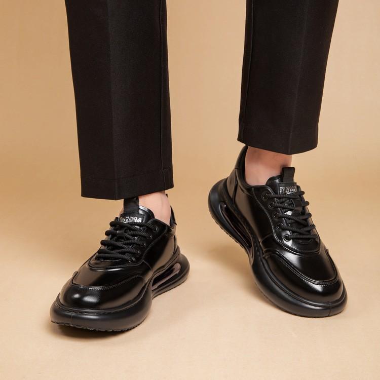 Europäische Station Herrenschuhe Rindsleder Herren Lederschuhe Herren Dicksohlige Erhöhung Luftpolster Freizeitschuhe Frühjahr und Herbst Neu Vielseitig an