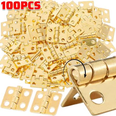 Mini Butt Hinges 180 Degree Folding Hinge with Screw DIY Jewelry Box Dollhouse Miniature Furniture Cabinet Closet Small Hinges