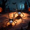 Exaggerated Punk Vintage Imitation Pearl Black Spider Stud Earrings Gothic Insect Spider Earring For Women Men Halloween Jewelry