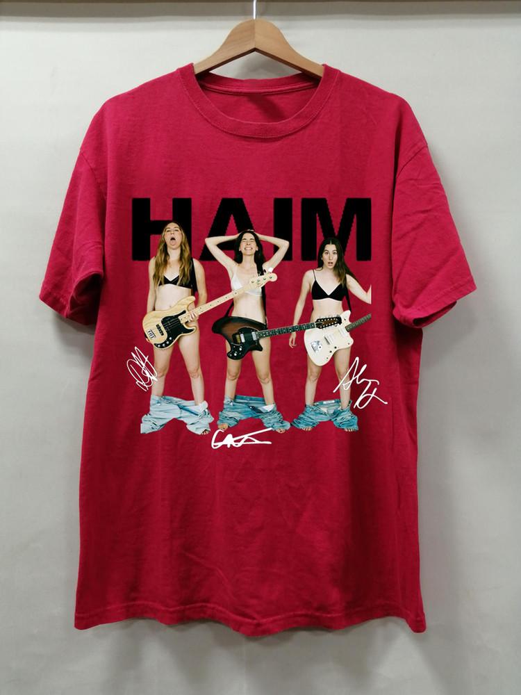 Rare Vintage Haim Band Cotton Red Shirt Unisex Tour S to 5XL Unisex T-Shirt S