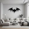 Gothic Iron Bat Wall Art, Fantasy Home Decor, Halloween Gothic Wall Hanging, Metal Sculpture