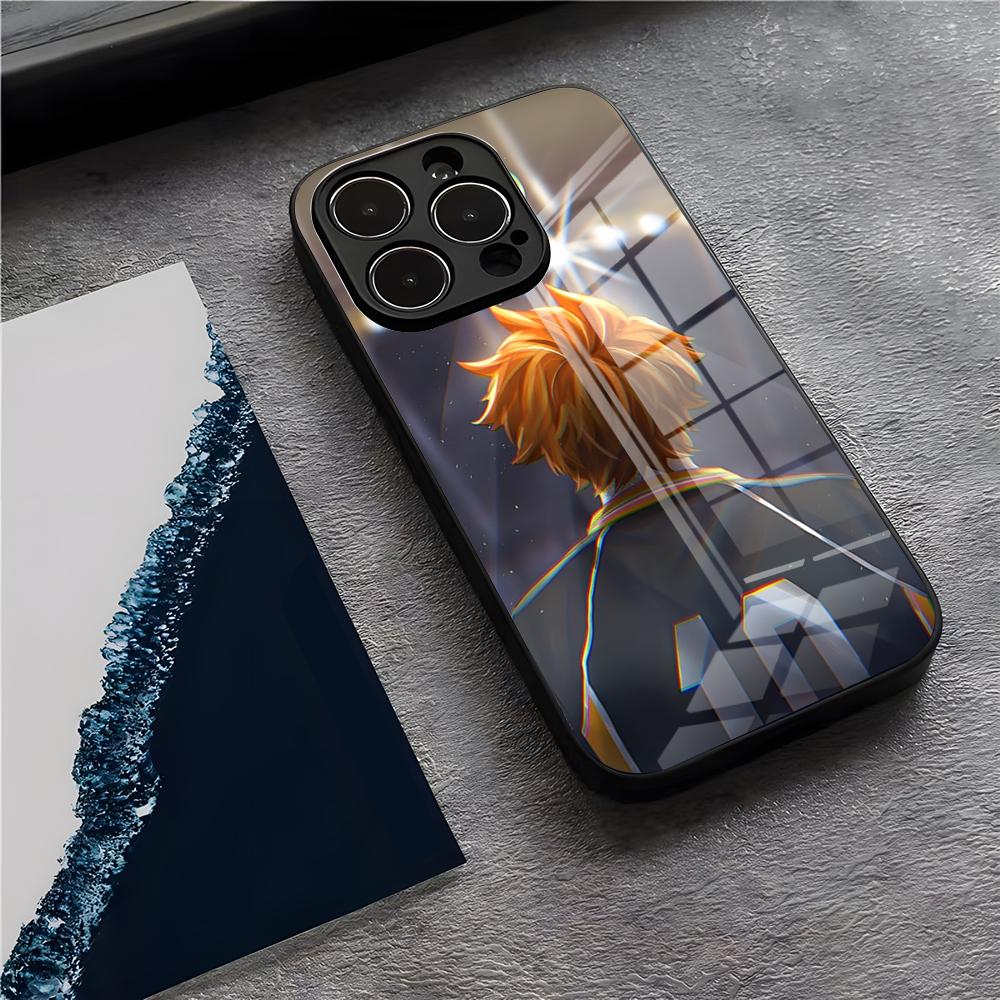 Anime H-Haikyuu Phone Case For IPhone 17 Pro Max 15 Pro 16 14 Plus 12 13 Mini 11 Pro Shockproof Glass Cover iPhone14 Plus