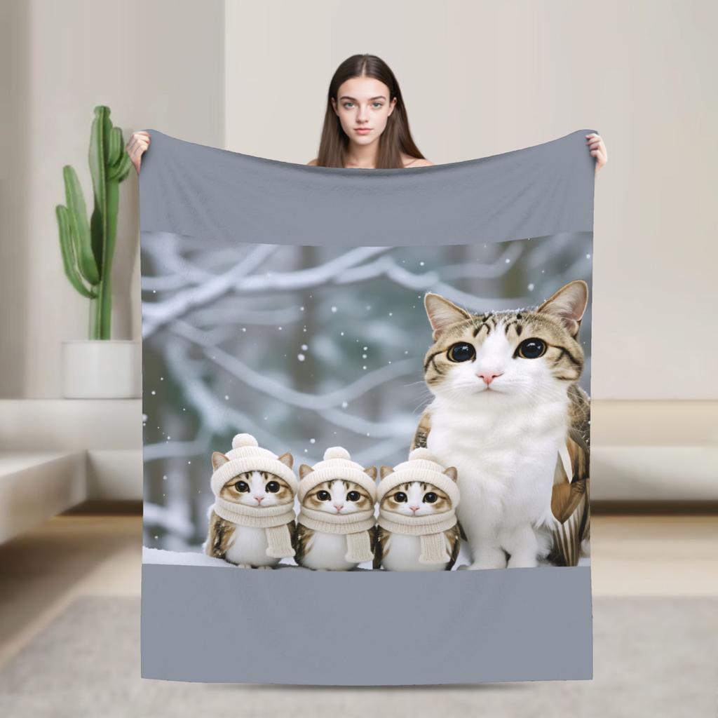 Stairway to Heaven Cat Throw Blanket Warm Graphic Blankets For Couch Chair Travel Car Flannel Bedspread Bed Cover