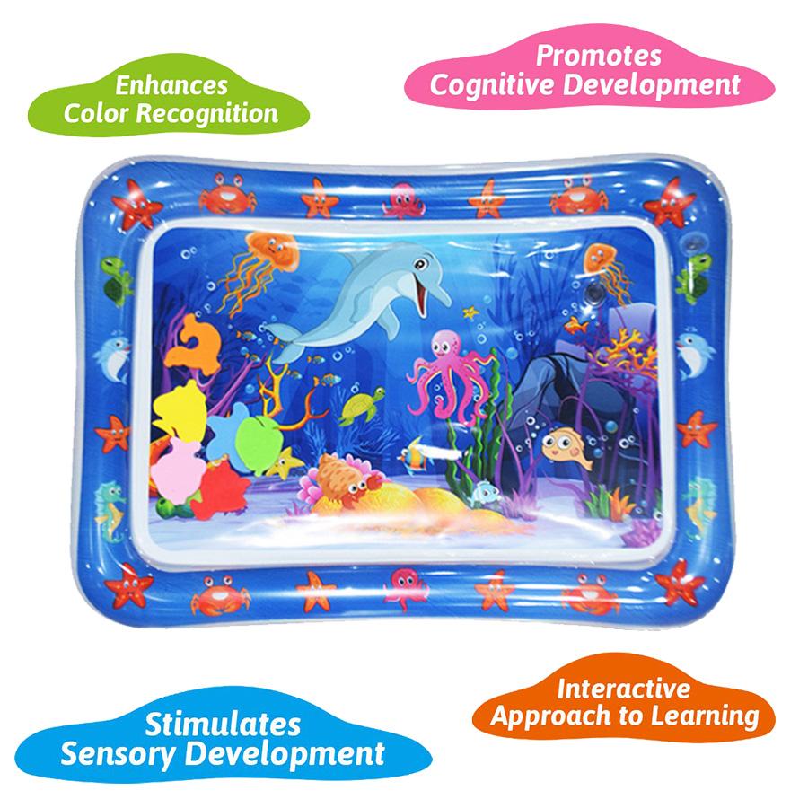 1Pc Blue Dolphin Inflatable Pvc Playing Mat Baby Play Water Mat Toddler Pad Kids Early Education Activity Toys Mat Cushion Gift