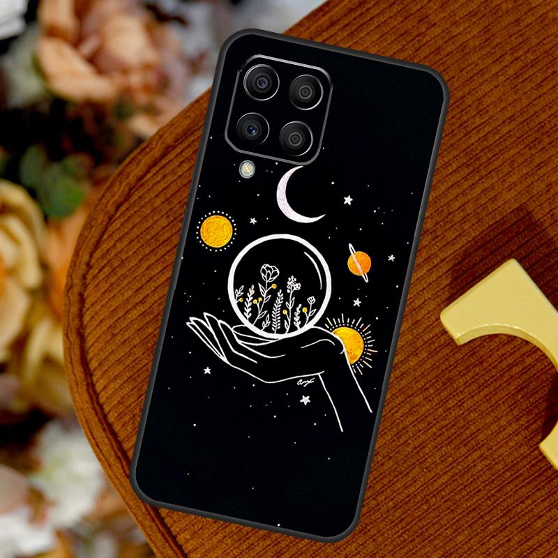 Sun Moon Flowers For Samsung Galaxy M14 M34 M54 M12 M32 M52 M53 M33 M13 M20 M15 M55 M31s M30s M21 M51 Case