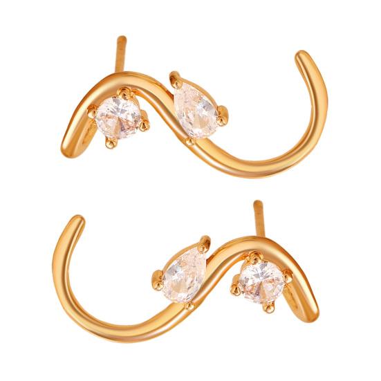 Earrings for Women S-Shape Cubic Zirconia Stud Earrings Jewelry Gift for Her On Valentine's Day Birthday Party