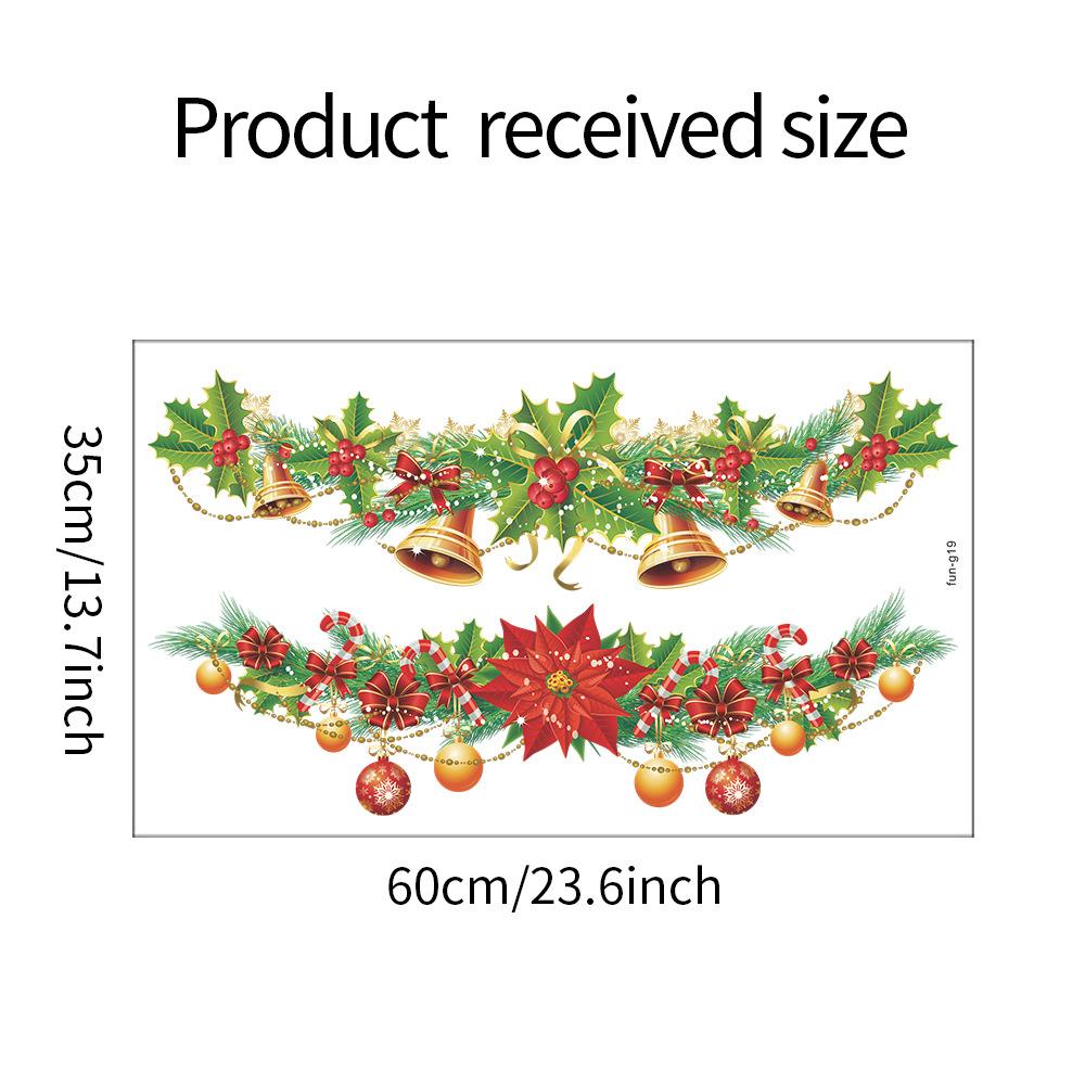 

Рождественские украшения Зеленые растения Колокольчики Цветные шары Цветы Спальня Гостиная Ландшафтный дизайн Декоративные наклейки на стену 35*60cm/fun-g19