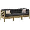 VidaXL Garden Lounge Set 3 Pcs with Cushions Impregnated Pine Wood, Outdoor Sofa Set, Sofa Set of 3299274