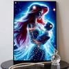 Pearl Inlaid Ariel Holding Baby Craft Painting Parent-child Theme Fantasy Starry Sky Starlight Element Handmade Art Painting