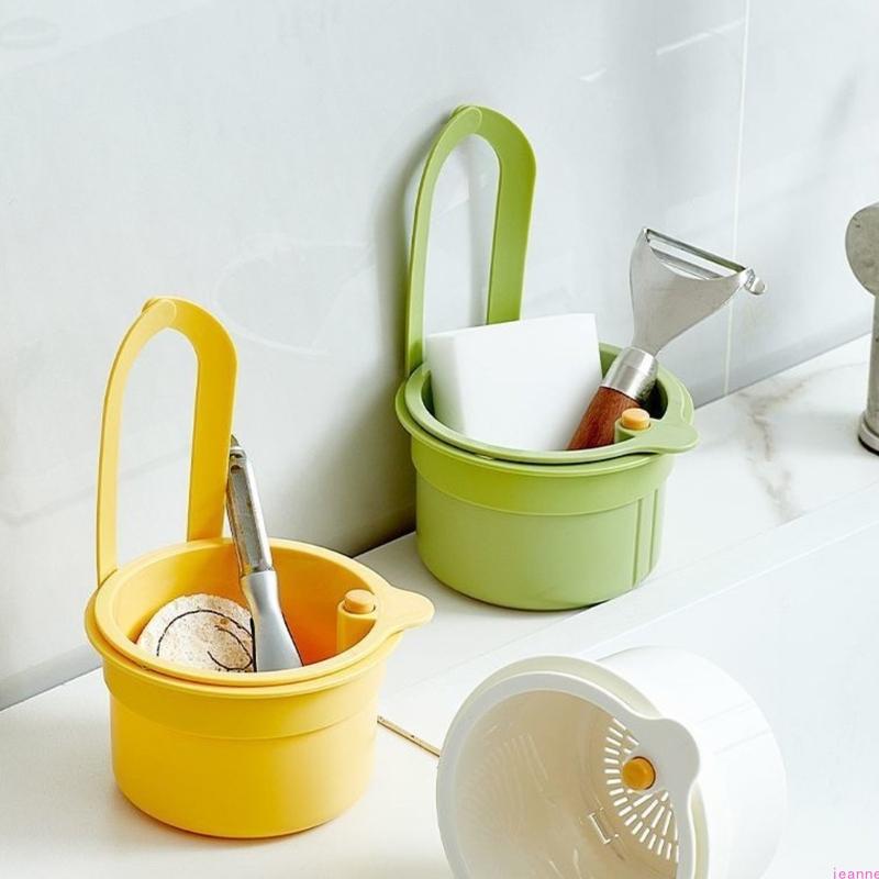Plastic Sink Drain Strainer Basket, Adjustable Hanging Sink Strainer Colander Drain Basket for Filter Kitchen Waste