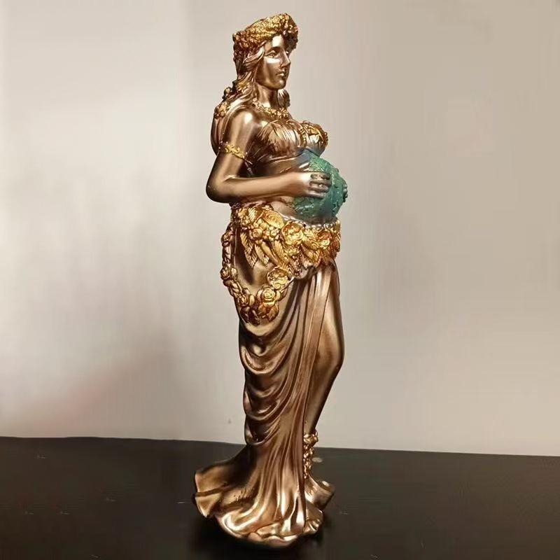 Earth Goddess Gaia 22cm Resin Sculpture Statue Greek Mythology Decor Handmade Mother Nature Figurine Home Altar Collectible Art
