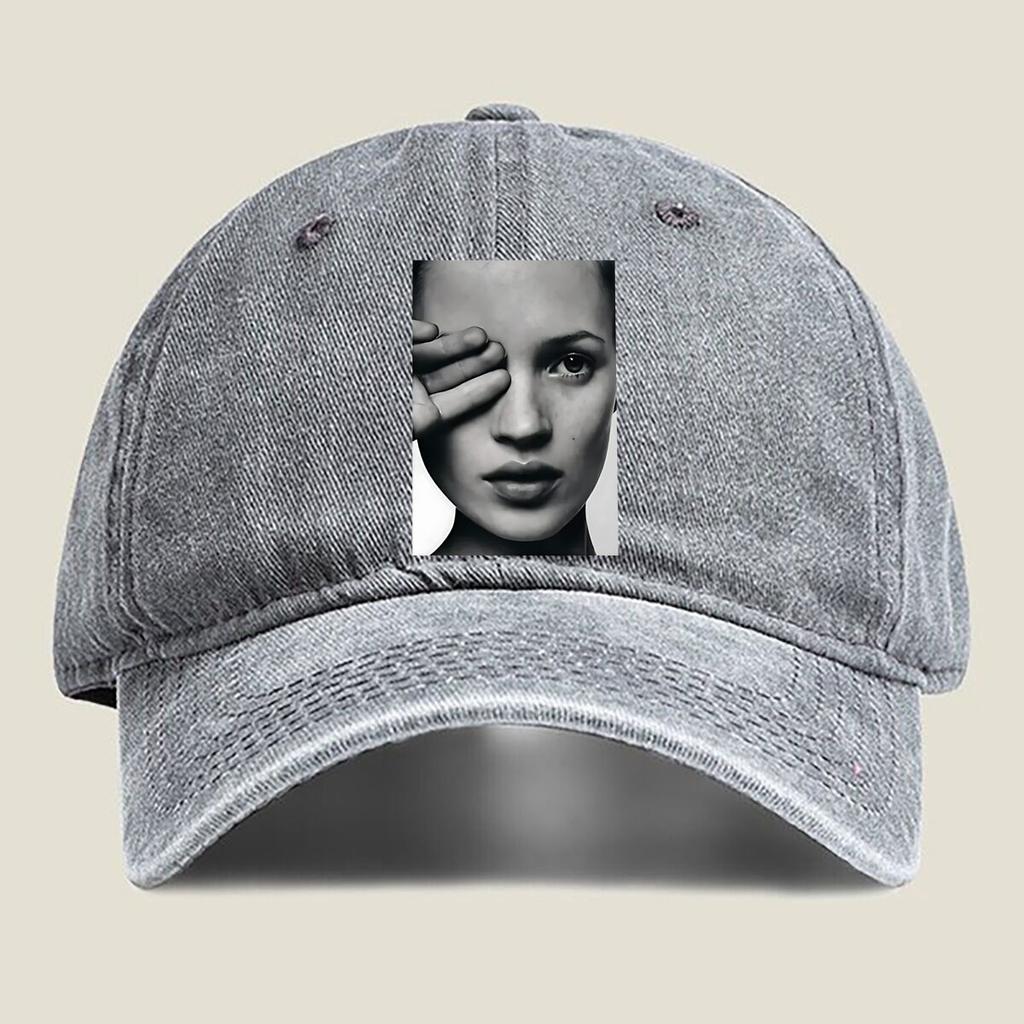 Mysterious Woman Portrait Fashion Washed Baseball Cap Hat Outdoor Activities