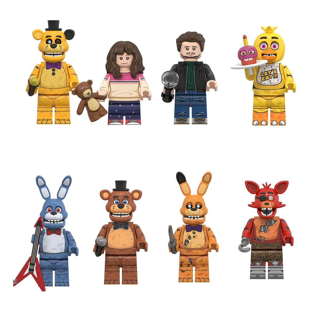 NOWA gra FNAF Nights Figurka Mini Figurki Klocki Szkielet Thriller Zabawki prezent zabawki dla dzieci forma król