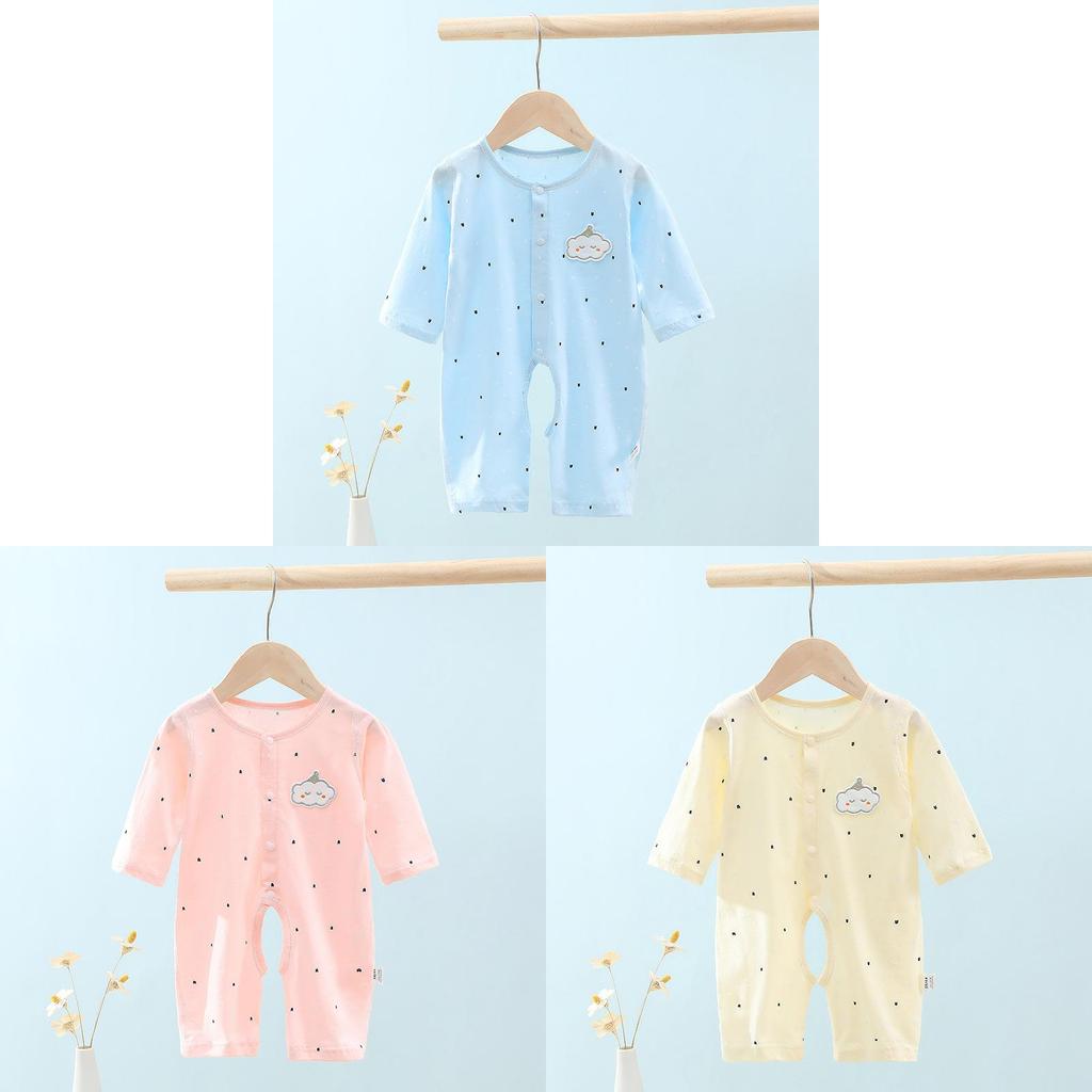 Baby Cotton Long Sleeve Romper With Open Crotch For Newborns And Infants
