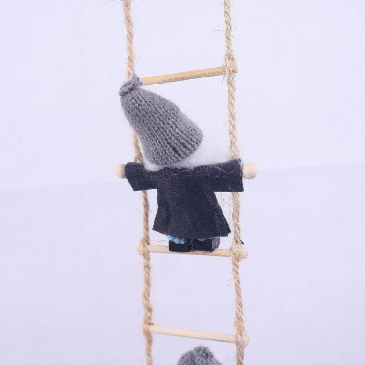 Festival Stair Climbing Elf Decorations 2PCS Durable Polyester Hanging Ornaments Christmas Party Decoration