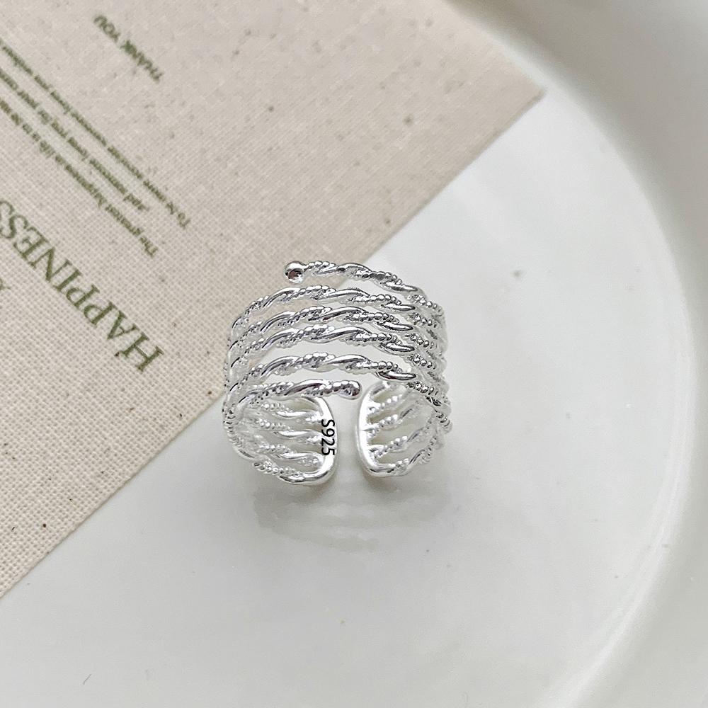PANJBJ 925 Sterling Silver Irregular Geometry Ring for Women Versatile Minimalism  Accessories Jewelry Party Gift Dropshipping