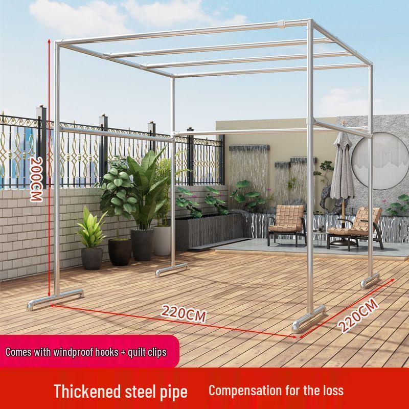 Steel Floor-Standing Windproof Balcony Quilt Drying Rack