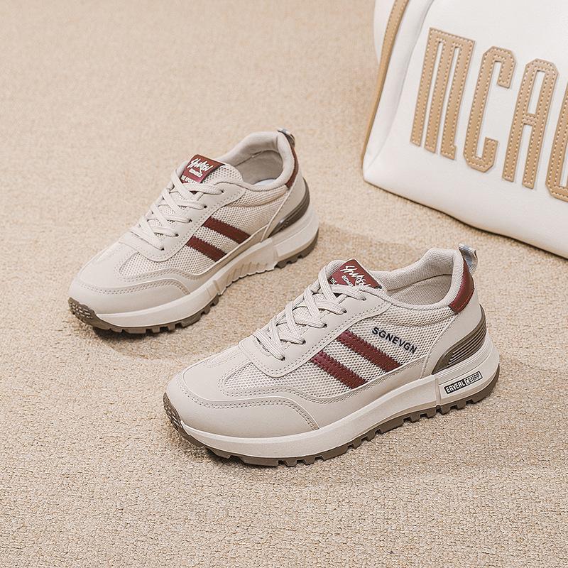 Sneakers Women's New Versatile Soft-soled Casual Running Shoes Breathable Simple Texture Trendy Lightweight Women's Shoes