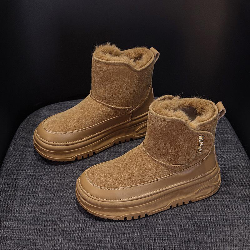 

Женские зимние ботинки на толстой подошве 2025 новая повседневная мода утолщенные бархатные короткие ботинки холодостойкие студенческие пушистые ботинки 40