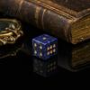Tabletop Game Dice Natural Hand Carved Stone Dice, Mini Healing Faux Crystal Casual Night 6-Sided Golden Dots for Board Game, Casino Polished