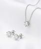 Dieuamour Moissanite 1-Stone Necklace + Earrings Set Gra Certificate