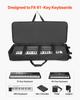 VEVOR 88 Key Keyboard Case, 1040 x 430 x 130 mm Interior, Padded Rolling Piano Case with Wheels, Sturdy Handle, 3-Pocket Storage