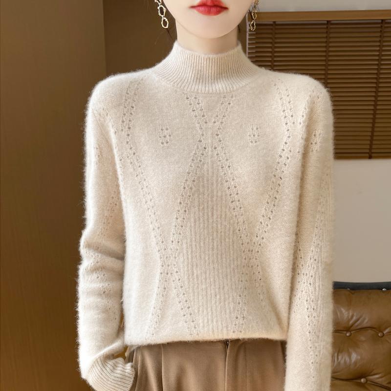 Dámský kašmírový svetr Kašmír Qinghe 30% kašmír 70% vlna podzimní a zimní pulovr hřejivý a módní