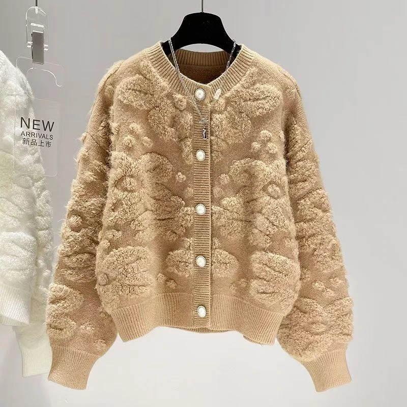 Sweaters Coat Cardigan for Women Autumn Winter Vintage Loose Long Sleeve Knit Cardigan Sweaters Jacket