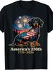 Funny Dachshund 4th of July TShirt Retro Casual Crew Neck Printed T-Shirt